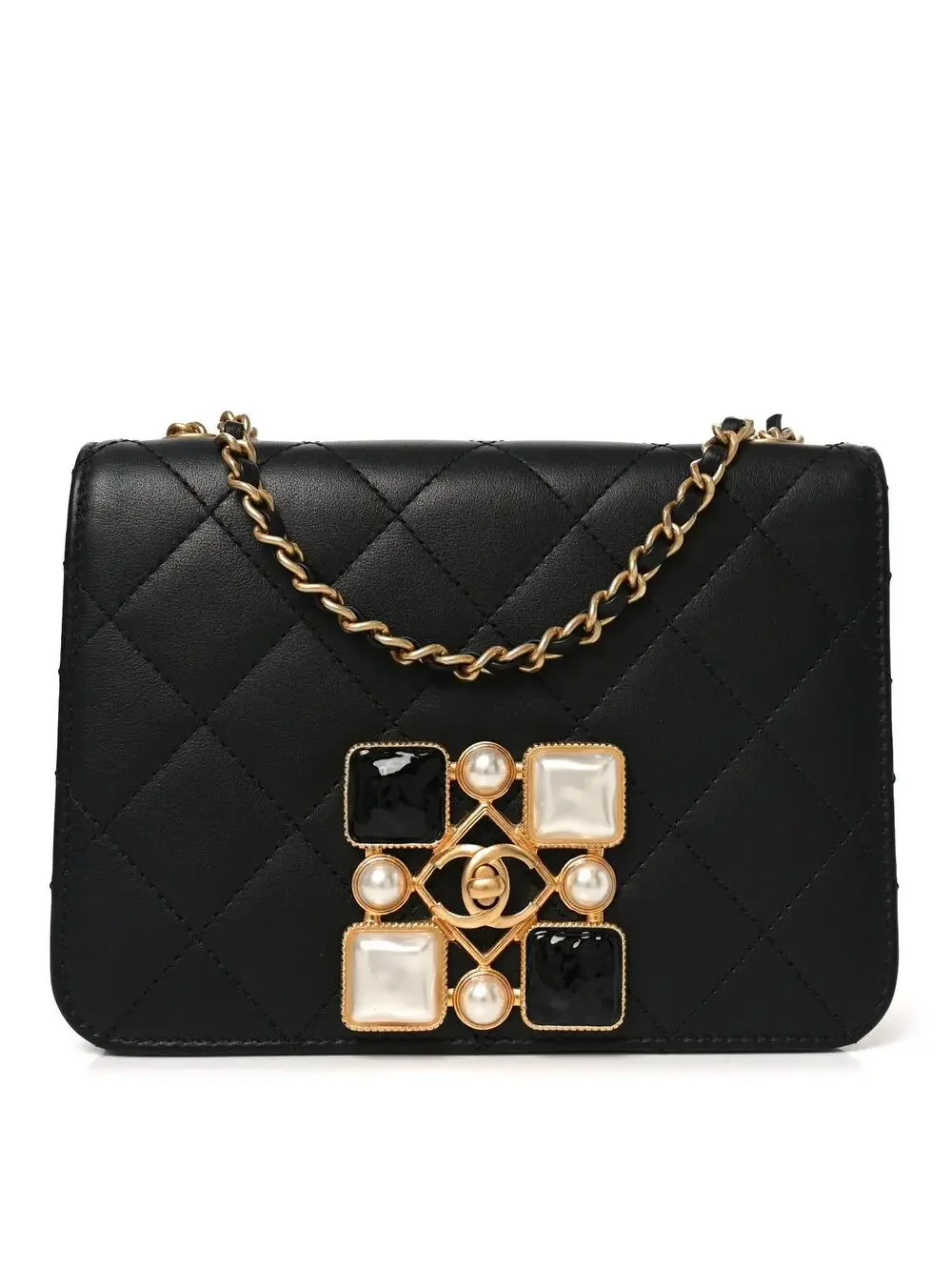 Chanel Calfskin Quilted Crystal Pearl #328282C37B